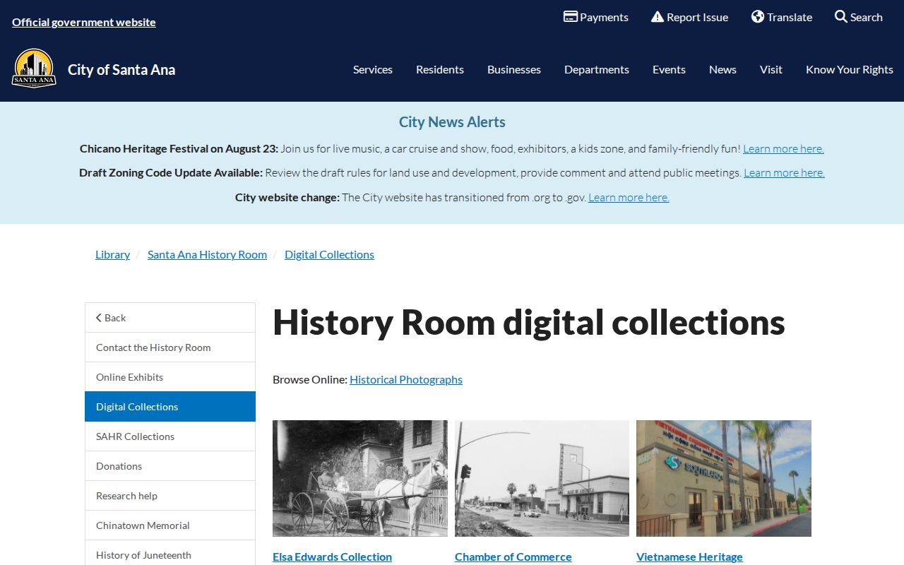 Santa Ana city directory History Room digital collections