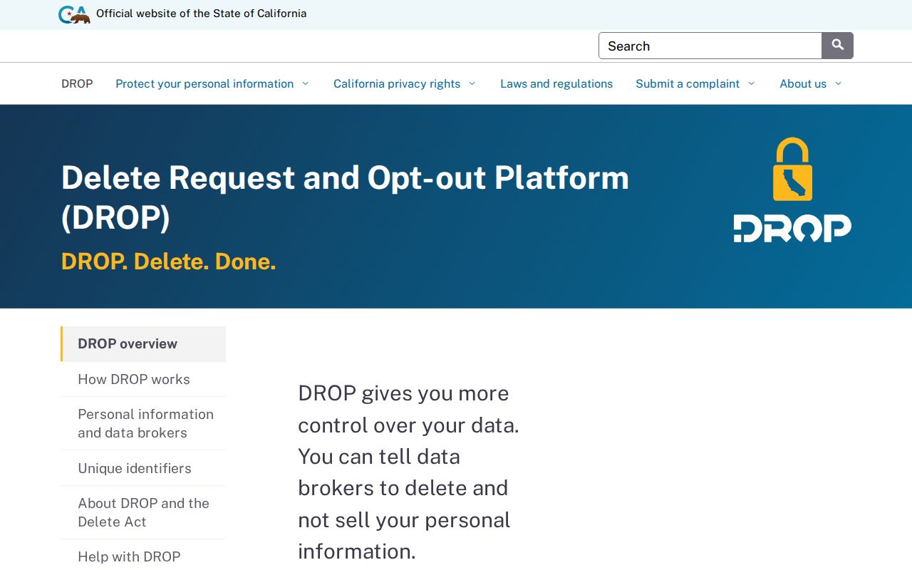 Santa Ana ZIP code directory reference to California DROP privacy deletion platform